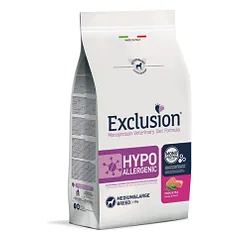 Exclusion Hypoallergenic maistas šunims su kiauliena ir žirniais, M/L, 2 kg