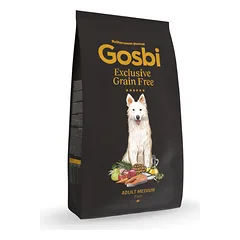 Gosbi begrūdis sausas maistas suaugusiems vidutinių veislių šunims Exclusive Grain Free Adult Fish Medium, 3 kg
