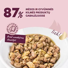 DELICKCIOUS konservuotas pašaras su antiena ir vištiena suaugusioms katėms, 85 g — 3 nuotrauka