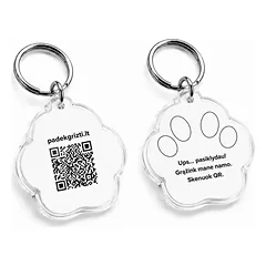 Padėk Grįžti letenėlės formos QR PAKABUKAS