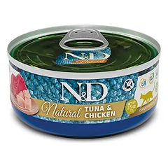 FARMINA N&D NATURAL - CAT Wet Tuna&Chicken ADULT 140 g (pak.18)