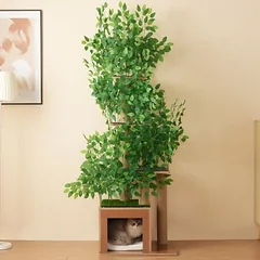 Zatte Kratzbaum Baumform 190 cm, 4 Plattformen, Blätter abnehmbar