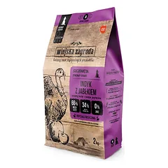 WIEJSKA ZAGRODA kalakutiena su obuoliu maistas šuniukams sausas M 2 kg