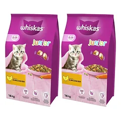 WHISKAS Junior 14x2kg - sausas kačių maistas su vištiena