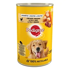 PEDIGREE Adult konservų dėžutė 400 g - drėgnas šunų ėdalas su vištiena ir daržovėmis drebučiuose nuotrauka