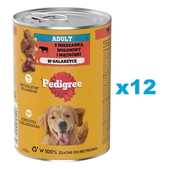 PEDIGREE Adult 12x400g - drėgnas šunų ėdalas su jautiena drebučiuose