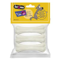 Hau&amp;Miau Presuotas kaulas, baltas, 3 vnt. po 7,5 cm / 45 g