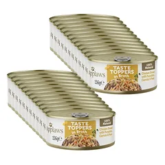 Applaws Taste Toppers Natūralus drėgnas šunų maistas Vištiena su moliūgais, morkomis ir žirneliais sultinyje 24x156g skardinė