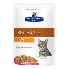 Hill's Prescription Diet Cat K/D Kidney Care su lašiša, veterinarinis maistas katėms 12 x 85 g
