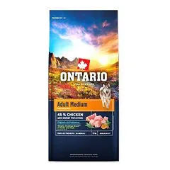 Ontario Adult Medium Chicken & Sweet Potatoes superpremium sausas maistas vidutinio dydžio šunims su vištiena ir saldžiaisiais bulvėmis, 12 kg parduotuvėje petreon.lt