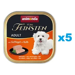 ANIMONDA Vom Feinsten Classic rinkinys su paukštiena ir veršiena 5 x 150 g