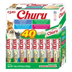 INABA Churu katėms - mišraus skonio su jūros gėrybėmis 40x14g