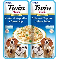 INABA Dog Twin Vištiena, daržovės ir sūris sultinyje šunims 2x40 g