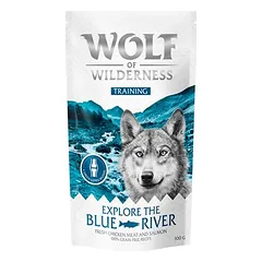 Wolf of Wilderness Training "Explore the Blue River" su vištiena ir lašiša, skanėstai šunims — 2 nuotrauka