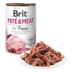 BRIT CARE vištienos ir kalakutienos paštetas su mėsa, drėgnas maistas šuniukams 400 g — 2 nuotrauka