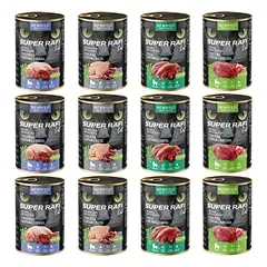 SUPER RAFI Cat Mix 4 skoniai 12 x 400 g šlapias kačių maistas