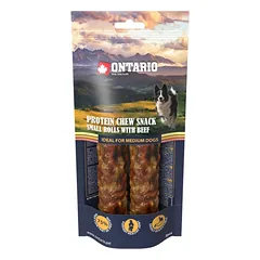 Ontario Protein Kolageno skanėstas – ritiniai su jautiena, 2 vnt. (12,7 cm)