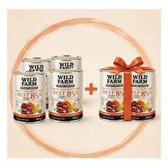 WILD FARM PURE MONO Jautiena, moliūgai ir kvinoja vienos rūšies baltymų šunų maistas 4x400g + 2x400g NEMOKAMAI