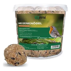 Orni Meisenknödel mit Sonnenblumenkernen - 25 Stück Eimer für Wildvögel