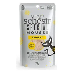 Schesir Special putėsiai išrankioms katėms su vištiena ir ančių kepenėlėmis, 70g