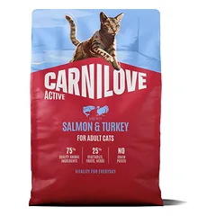 CARNILOVE ACTIVE Cat Salmon & Turkey sausas pašaras suaugusioms katėms