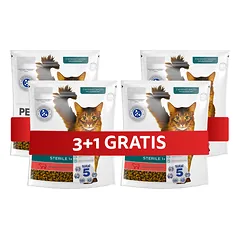 PERFECT FIT Sterile 1+ 4 x 750 g Visavertis sausas ėdalas suaugusioms katėms, gausus jautienos, 3+1 NEMOKAMAI