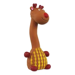 Dog Fantasy Latex Giraffe žaislas šuniui su pypsiuku, tinka šuniukams, 20 cm, įvairių spalvų