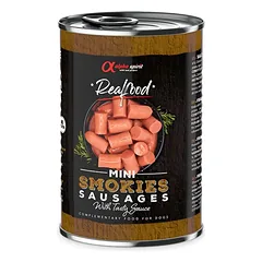 ALPHA SPIRIT Realfood dūmo kvapo pjaustytos dešrelės 400g 6vnt
