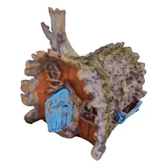Dekoracija akvariumui Rąstas-namelis, 14x11x13,5 cm — 3 nuotrauka