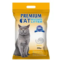 Premium Cat Clumping Bentonite Litter - LEMON kačių kraikas 20L