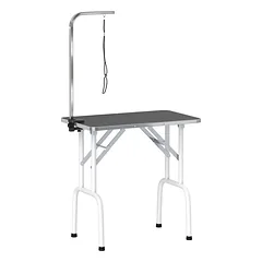 Kirpimo stalas šunims 81x48,5x80 cm, sulankstomas, su laikikliu ir kilpa, neslystantis, iki 20 kg, juodas