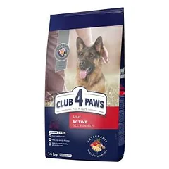 CLUB 4 PAWS Premium Active Visavertis pašaras suaugusiems aktyviems visų veislių šunims, 14 kg