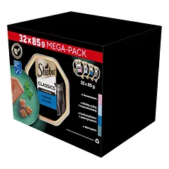 SHEBA Classics žuvies skonių padėklai 32x85g