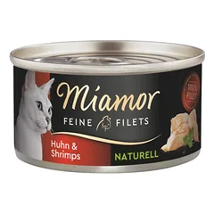 MIAMOR Feine Filets Naturell Chicken&Shrimps 80g vištienos ir krevečių padaže