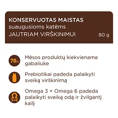 CLUB 4 PAWS Premium konservuotas pašaras suaugusioms katėms turinčioms jautrų virškinimą, 80 g — 2 nuotrauka