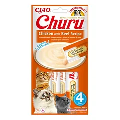 INABA Churu Chicken with beef 4x14g vištiena su jautiena katei