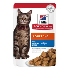 Hill’s Science Plan Adult Ocean Fish Konservuotas maistas katėms su žuvimi 12x85g