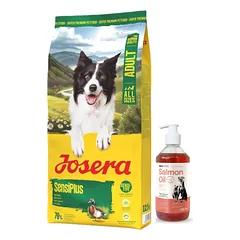 JOSERA SensiPlus 12,5kg + LAB V Lašišų aliejus šunims ir katėms 500m