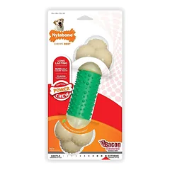 Nylabone Extreme Double Action Bacon - tekstūruotas kramtomasis žaislas šunims, pagardintas šonine ir mėtomis