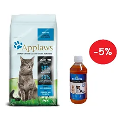 Applaws Cat Adult Ocean Fish with Salmon Cat Food 6kg+ LAB V Lašišų aliejus šunims ir katėms 500ml