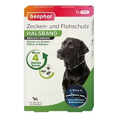beaphar Reflektierendes Zecken- & Flohschutz-Halsband für Hunde