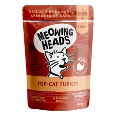 MEOWING HEADS konservai katėms su kalakutiena, jautiena, vištiena 10x100g