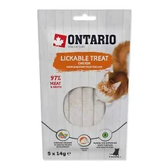 Skanėstai katėms – Ontario Lickable Treats vištienos skonio, 5 x 14 g