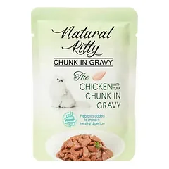 Natural Kitty Cat Chicken with Tuna Chunk in Gravy 85 g nuotrauka