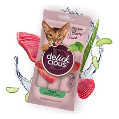 Delickcious kreminiai skanėstai katėms su tunu ir alaviju, 4×15 g.