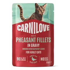 Carnilove Pheasant Raspberry Leaves konservai katėms, 85 g parduotuvėje mumbo.lt