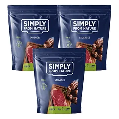 SIMPLY FROM NATURE Natūralios dešrelės su elniena 3 x 200 g