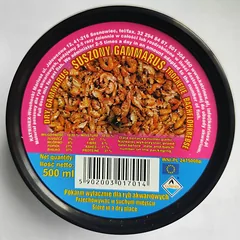 Katrinex džiovintas gammarus (šoniplaukos) – natūralus pašaras vandens vėžliams ir žuvims, 500 ml
