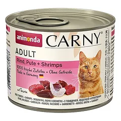 Animonda Carny Adult su jautiena, kalakutiena ir krevetėmis 200 g