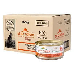 Almo Nature HFC Chicken with Pumpkin konservai katėms su vištena ir moliūgu, 24 x 70 g — 4 nuotrauka